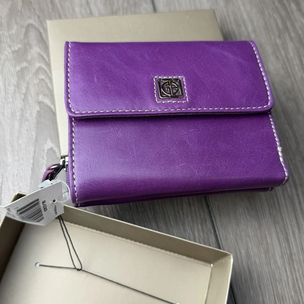 Giani Bernini Women's Genuine Leather Wallet Violet Purple 5